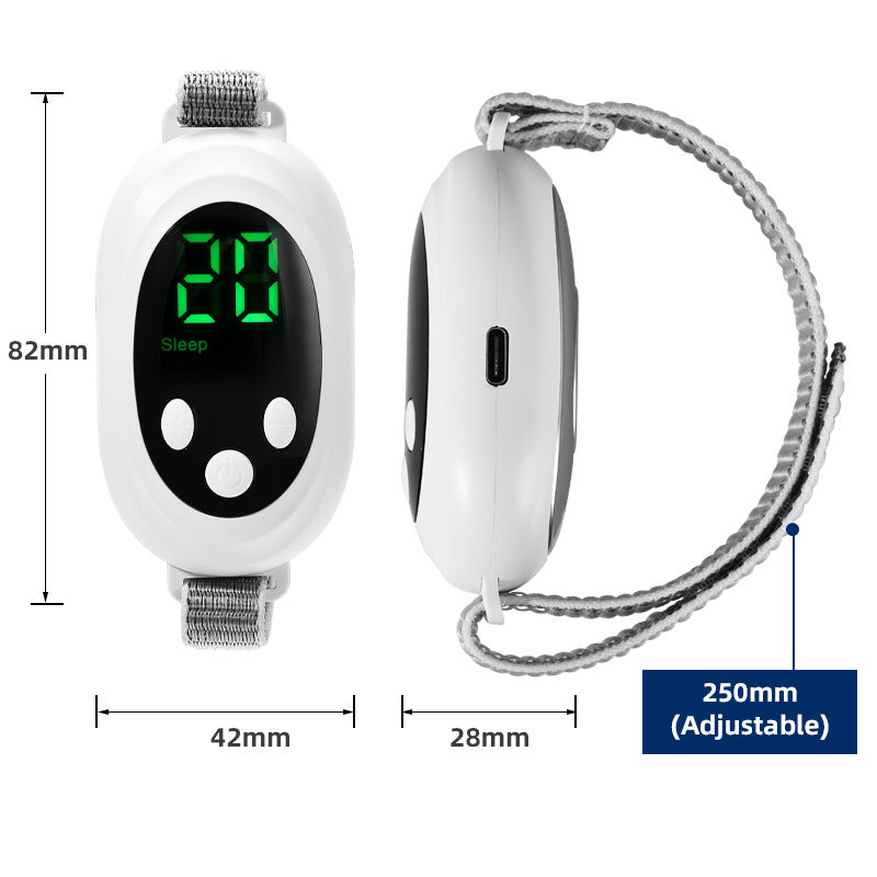 NNEDSZ White Portable Sleep Aid Device - EMS Pulse Relaxation & Stress Relief Gadget with LED Display, Adjustable Wrist Strap